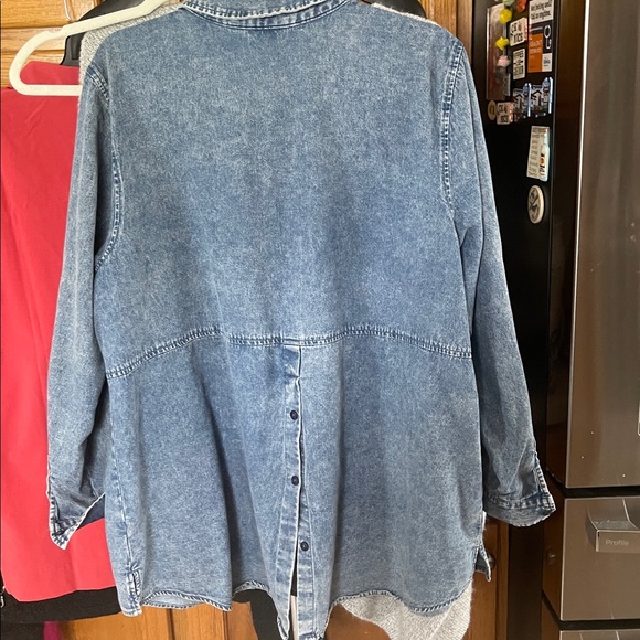 Joan Rivers Women Size XL Denim Shirt Jacket Blue Pocket - Picture 8 of 10